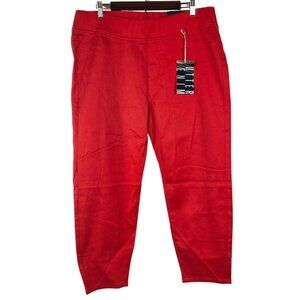 Avenue Denim Red Ankle Pants Size 18P Stretch Petite Soft Fabric NWT